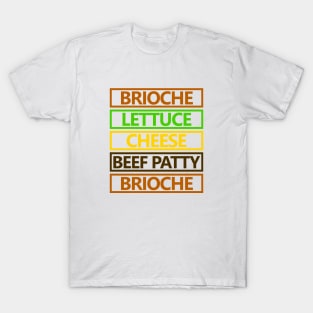 Burger Minimalistic Typography T-Shirt